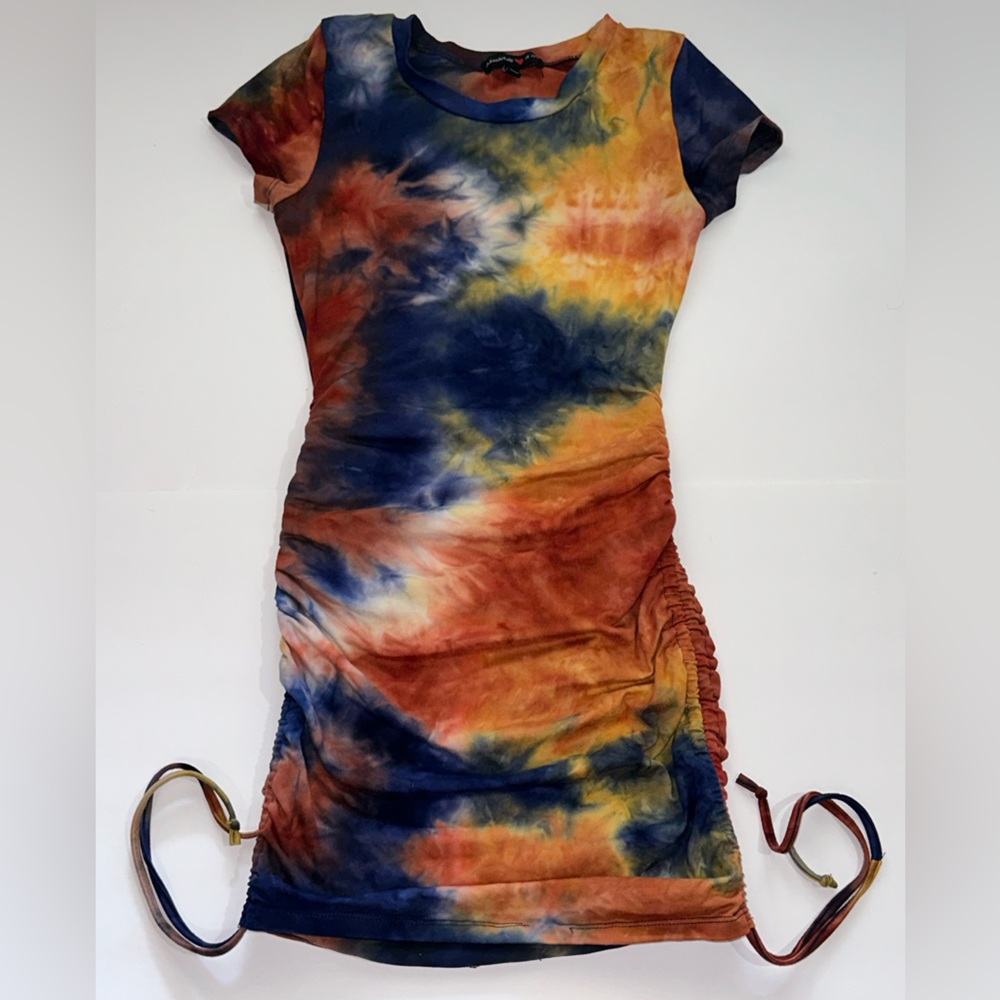 Short Sleeve Tye Dye BodyCon Dress